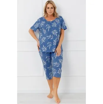 Dámské oblečení Dámské pyžamo Italian Fashion Perina 3/4 - bavlna Modrá 2XL