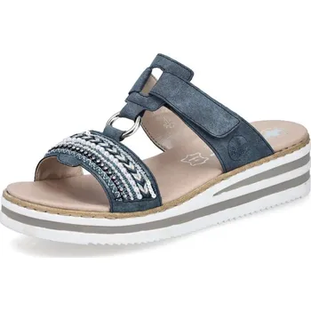 Dámské pantofle Dámské nazouváky RIEKER V02M6-15 modrá S6 41