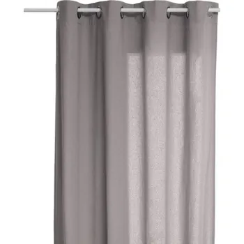 Závěs Atmosphera Bavlněný závěs s kroužky ANJALI, 135 × 240 cm, šedý