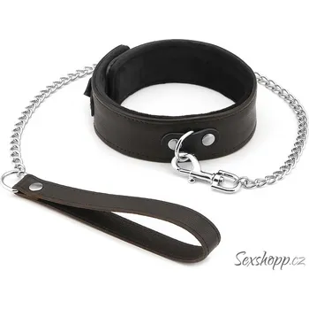 BDSM obojek Kožený obojek s vodítkem Wild Gent
