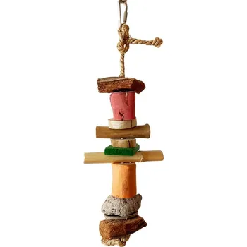 Hračka pro ptáka Terra International Přírodní závěs s kávovníkem, křupavými bambusy a brusným kamínkem 30 × 10 cm