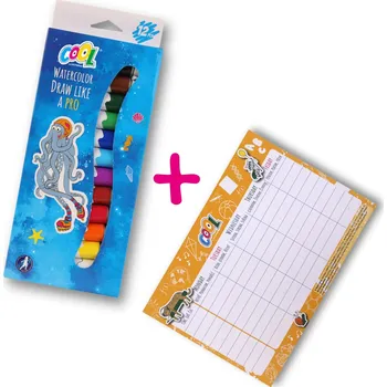 #COOL BY VICTORIA Temperové barvy, 12 ks + DÁREK Rozvrh hodin