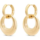 Biju Pozlacené náušnice 14K z chirurgické oceli, kruhy 1003262