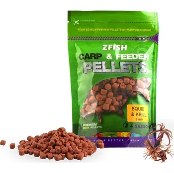 Zfish Chytací pelety Carp&Feeder 2 × 200 g 8 mm Squid-Krill