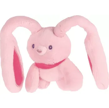 Žertovný předmět Růžový plyšový králíček Pop-Up 28 cm – vytahovací ouška a tlapky