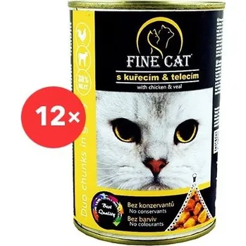 Fine Cat Konzerva pro kočky duo kuřecí s telecím 12 × 415 g