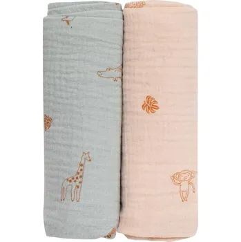 látková plena BUBABA Bio mušelínové pleny 2 ks zelená + béžová