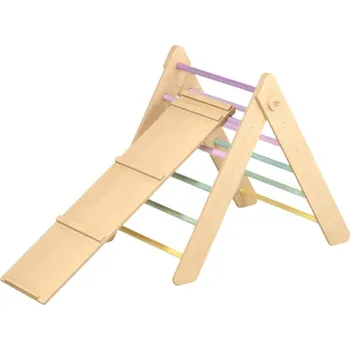 Dětské hřiště BusyKids Montessori Piklerové trojúhelník s prknem pastelový