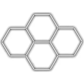 LED osvětlení Escape6 Kompletní LED hexagonové svítidlo bílé 4500 K, rozměr 4 elementy 241 × 168 cm
