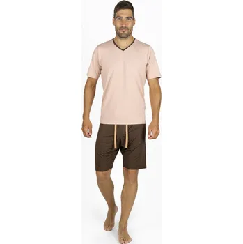 Bambusové Pyžamo Béžovohnědé Krátké Pánské Velikost: M