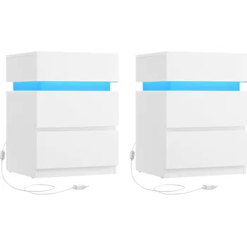 Noční stolek Sada 2 ks nočních stolků Vasagle Defro bílá