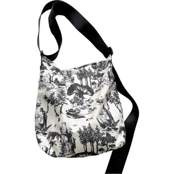 Kabelka ANNAM Taška přes rameno černo-bílá 30 × 34 cm