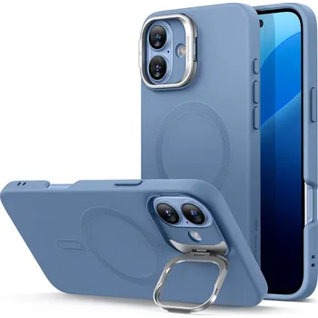 Pouzdro na mobilní telefon ESR Cloud Soft Case with Stash Stand (HaloLock), Compatible with iPhone 16 Plus, Light Blue