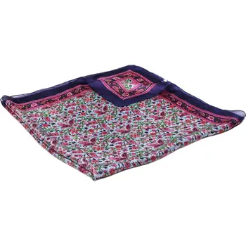 Šátek Hedvábný šátek s potiskem světle tyrkysovo-růžovo-tmavě modrý