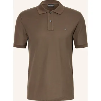 Emporio Armani Pánská Piqué Polokošile, hnědá, L
