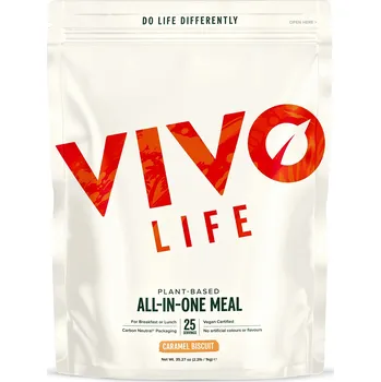 Protein Vivo Life Whole Meal Karamel biscuit - Nutričně kompletní vegan protein jídlo (1000 g)