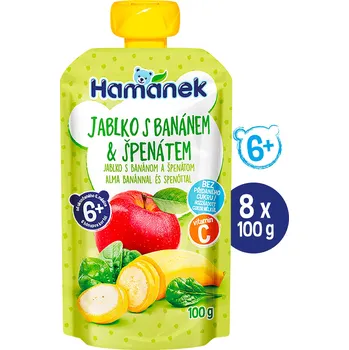 Dětská výživa HAMÁNEK Jablko, banán a špená 8 × 100 g