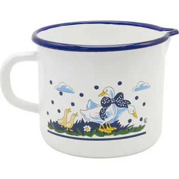 Konvička na mléko Smaltovaná konvice na mléko 1,5 l, dekor husy