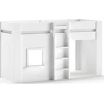 Bílá vyvýšená dětská postel z borovicového dřeva 90x200 cm RENO – Vipack ID_1558356