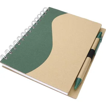 Zápisník Linkovaný poznámkový blok a kuličkové pero G01.2658 green