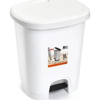 Odpadkový koš Plastic Forte COLOR Koš na odpad 18 l BÍLÝ bez vložky s pedálem