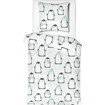Povlečení Mistral Home Bavlněné povlečení Tučňáci 140 × 200, 70 × 90 cm