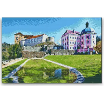Diamantové malování Painting Queens Diamantové malování Hrad a Zámek Bečov nad Teplou, 80 × 120 cm, s rámem, hranaté