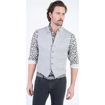 Dámská vesta Bavlněná vesta se lnem V pohodlném střihu 195851