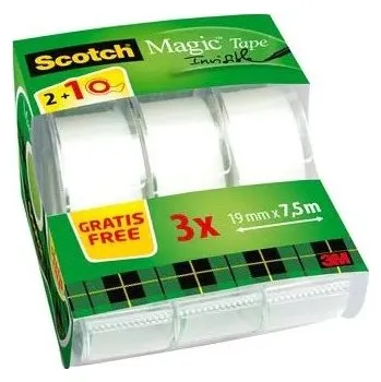 SCOTCH Magic 19 mm x 7.5 m, popisovatelná, s jednorázovým odvíječem - balení 3 ks