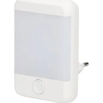 Dětské svítidlo Garsaco Noční světlo do zásuvky s vypínačem 1 W, GSC, bílý obdélník, teplá barva světla