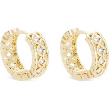 Šperk Biju Pozlacené náušnice 14K kroužek s mřížkou 1003109