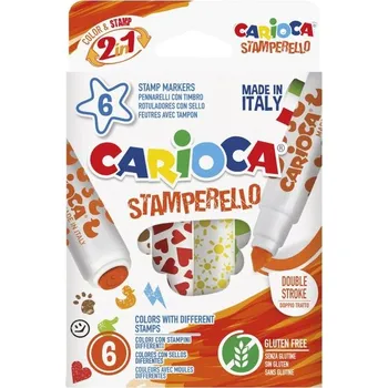 Kancelářské potřeby CARIOCA Stamperello s razítky 6 ks