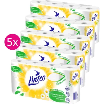 Toaletní papíry LINTEO Camomile (5× 8 ks)