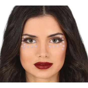 Karnevalový doplněk GUIRCA Pleťové nálepky ve tvaru hvězdiček