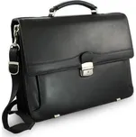 Arwel Černá kožená manažerská velká aktovka Declan