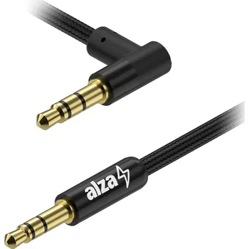 Kabel AlzaPower 90Core Audio 3.5mm Jack (M) to 3.5mm Jack 90° (M) 1.5m černý