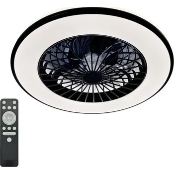 Domácí ventilátor Kobi Light Stropní LED svítidlo s ventilátorem VENTELUX 48 W + 15 W, 3CCT, černé