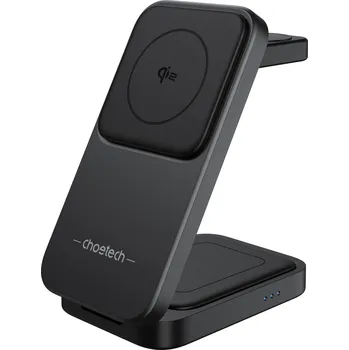 Mobilní telefon Choetech 15W 3-in-1 Qi2 Certified Foldable Magnetic Wireless Charger--black T611-F-BK-V2