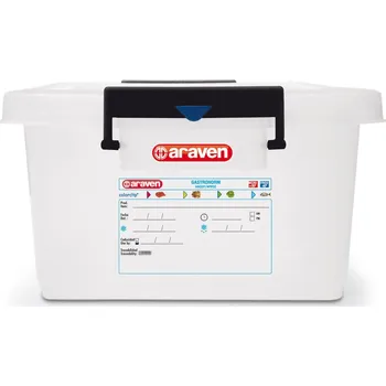 ARAVEN box na potraviny s víkem 40 l, BÍLÁ