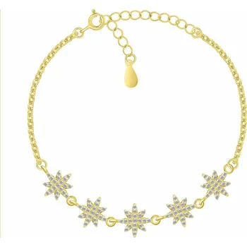 Náramek Brilio Silver Pozlacený náramek Hvězdičky se zirkony BRC156Y (Ag925/1000, 2,72 g)