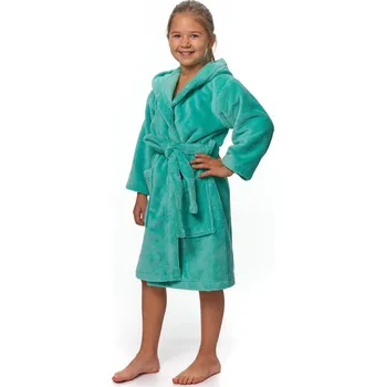 Dámský župan Interkontakt Dětský župan s kapucí Pool Blue 6 let