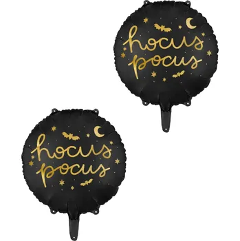 Balónek PARTYDECO Foliový balónek Hocus pocus, černý, 2 ks