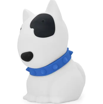 Dětské svítidlo MTM DHINK Noční světlo Pes buldok modrý obojek, černý flek