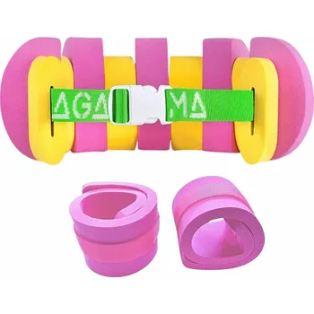 Plavecký pás Agama SET, plavecký pás SWIM + rukávky Agama EVA, 11 dílů/do 22 kg, růžovo žlutý