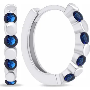 Oblečení a móda Brilio Silver Stylové stříbrné kruhy s tmavě modrými zirkony EA676WB (Ag 925/1000, 2 g)