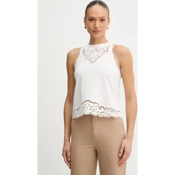 Bavlněný top Twinset 261TP2441 béžová 01X, vel. L