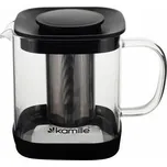 Kamille Skleněná konvice na čaj s nerezovým sítkem 1000 ml, hranatá