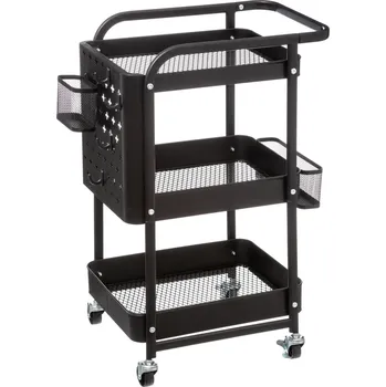 Servírovací stolek 5five Simply Smart Kuchyňský vozík, kovový, černý