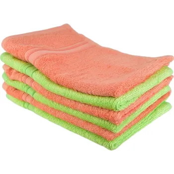 Ručník DOMMIO Sada bambusových ručníků na ruce 6 ks 30 × 50 cm, losos/zelená