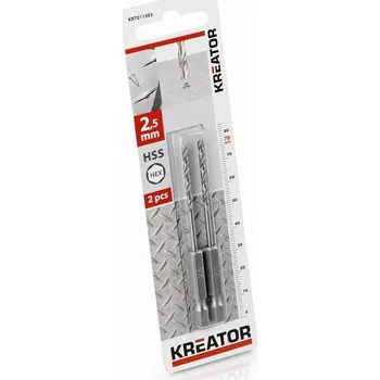 Vrták KREATOR 2 ks HSS Vrtáků do kovu HEX 45779 x 78 mm KRT011303